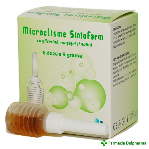 Microclisma cu glicerina, musetel si nalba 9 g x 6 buc., Sintofarm