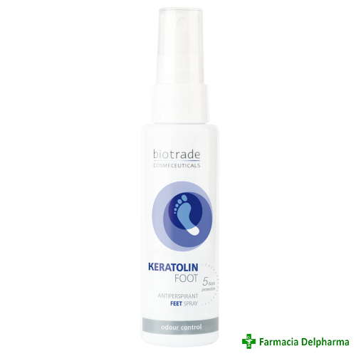 Spray antiperspirant picioare Keratolin Foot x 50 ml, Biotrade