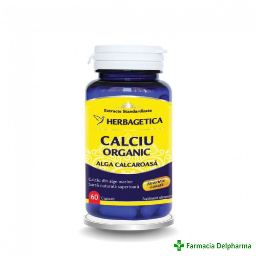 Calciu Organic Alga Calcaroasa x 60 caps., Herbagetica