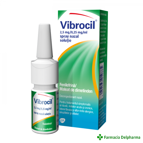Vibrocil spray nazal solutie 2,5 mg/0,25 mg/ml x 15 ml, GSK