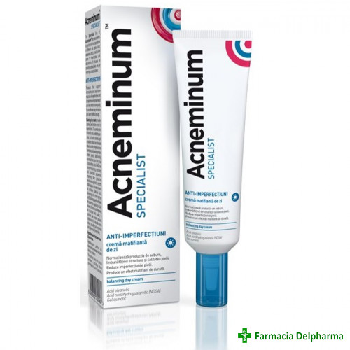 Acneminum Specialist Crema de zi matifianta x 30 ml, Aflofarm