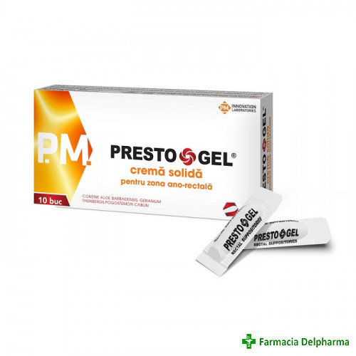 Prestogel supozitoare x 10 buc., P.M. Innovation Laboratories