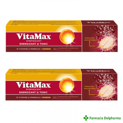 VitaMax Efervescent x 20 compr. eff. 1+1 gratis, Perrigo (campanie VitaMax)