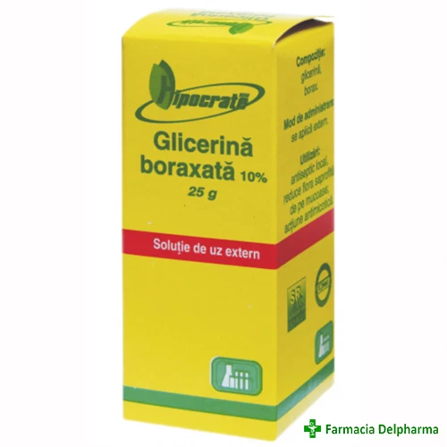 Glicerina boraxata 10% x 25 g, Hipocrate