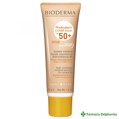 Photoderm Cover Touch Mineral SPF 50+ Deschis x 40 g, Bioderma