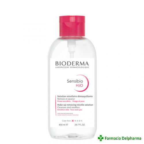 Sensibio H2O solutie micelara cu pompa x 850 ml, Bioderma