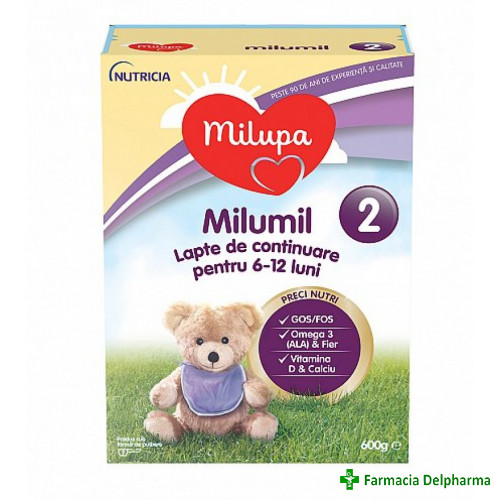 Lapte Milumil 2 x 600 g, Milupa