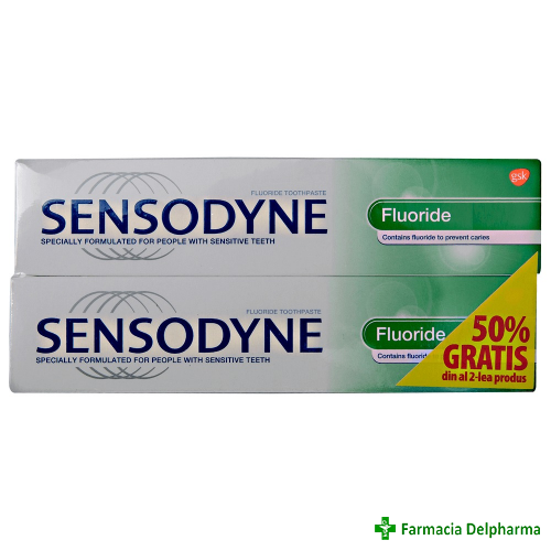 Pasta de dinti Sensodyne Fluoride x 100 ml 1+1 (50%), GSK