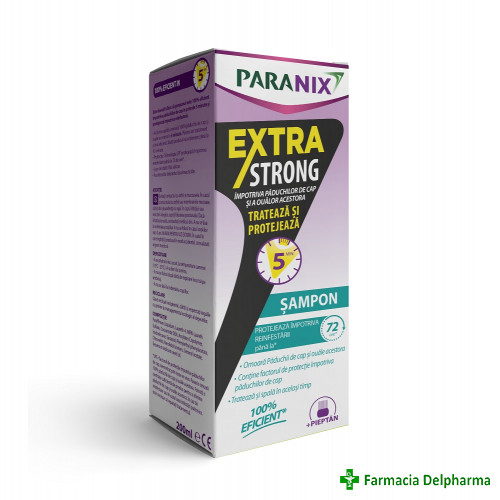Sampon pentru paduchi Paranix Extra Strong x 200 ml + Piepten, Perrigo