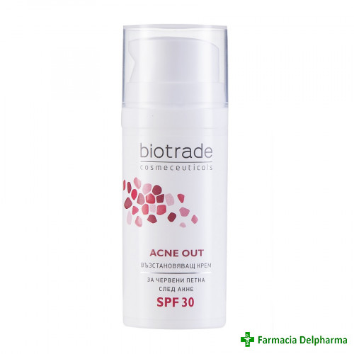 Crema reparatoare SPF 30+ Acne Out x 30 ml, Biotrade