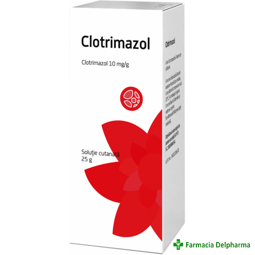 Clotrimazol solutie cutanata 10mg/g x 25 g, Biofarm