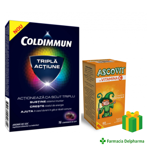 ColdImmun x 16 compr. + Ascovit portocale x 60 compr., Perrigo