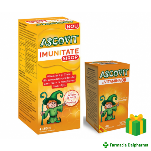 Ascovit Imunitate sirop x 150 ml + Ascovit aroma Portocale x 60 compr., Perrigo