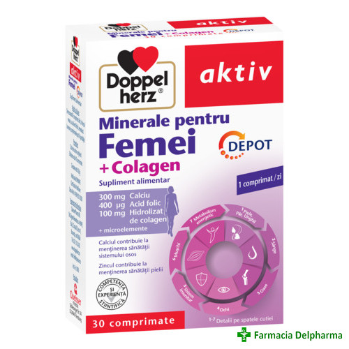 Doppelherz-aktiv minerale femei + colagen x 30 compr.