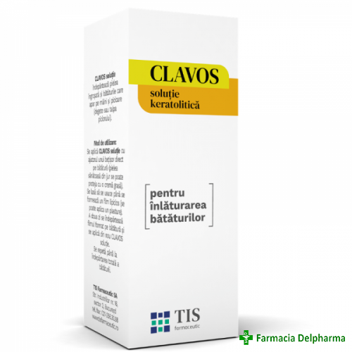 Solutie keratolitica Clavos x 10 ml, Tis Farmaceutic