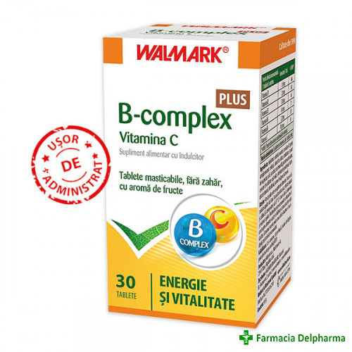 B Complex + Vitamina C x 30 compr., Walmark