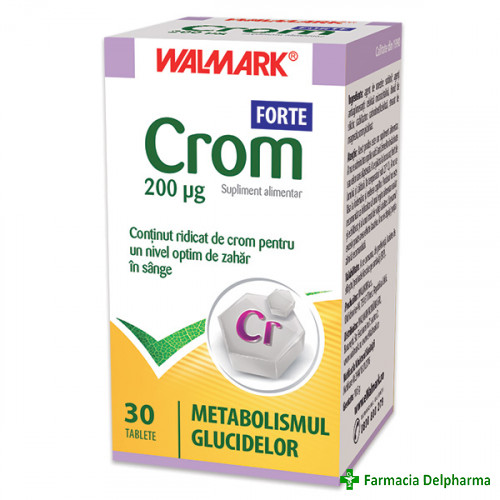 Crom Forte 200 µg x 30 compr., Walmark