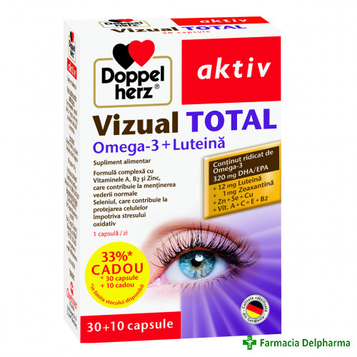 Vizual Total cu Omega 3 si Luteina x 30 + 10 caps., Doppelherz