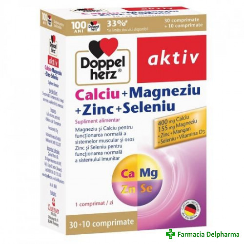 Calciu + Magneziu + Zinc + Seleniu x 30 + 10 compr., Doppelherz