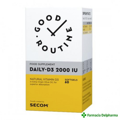 Daily-D3 2000UI Good Routine x 60 caps. moi, Secom