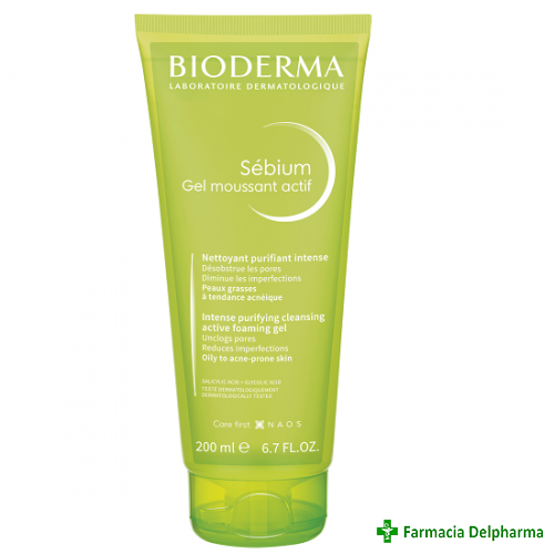 Sebium Gel spumant activ x 200 ml, Bioderma