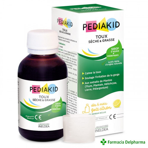 Pediakid Toux Seche & Grasse sirop (tuse seaca + expectoratie) x 125 ml, Laboratoires Ineldea