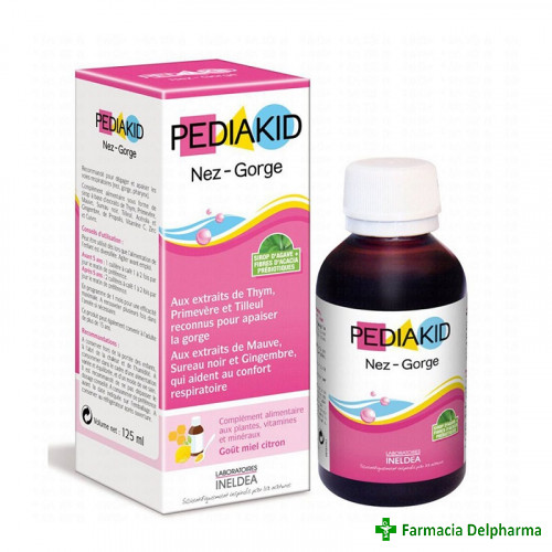 Pediakid Nez-Gorge sirop (nas si gat) x 125 ml, Laboratoires Ineldea