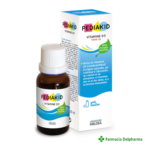 Pediakid Vitamine D3 1000UI picaturi x 20 ml, Laboratoires Ineldea