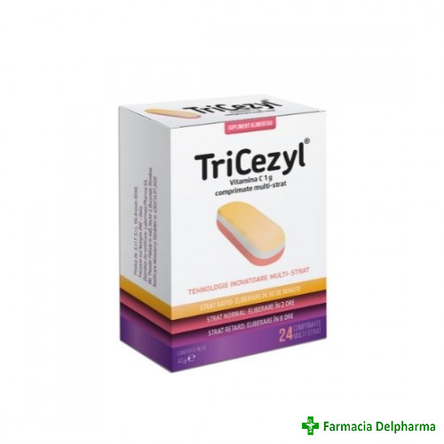 TriCezyl Vitamina C 1000 mg x 24 compr., Labormed