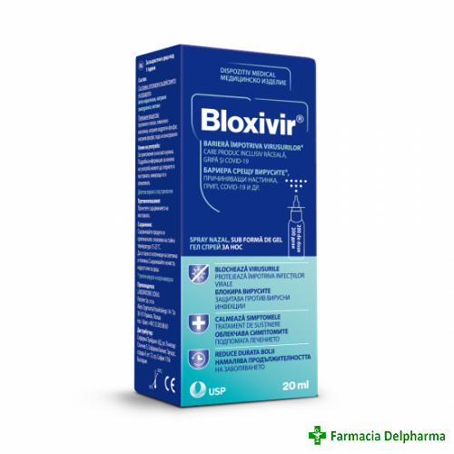 Bloxivir spray nazal gel x 20 ml, USP