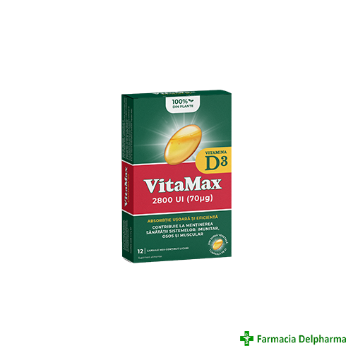 VitaMax Vitamina D3 2800UI x 12 caps., Perrigo