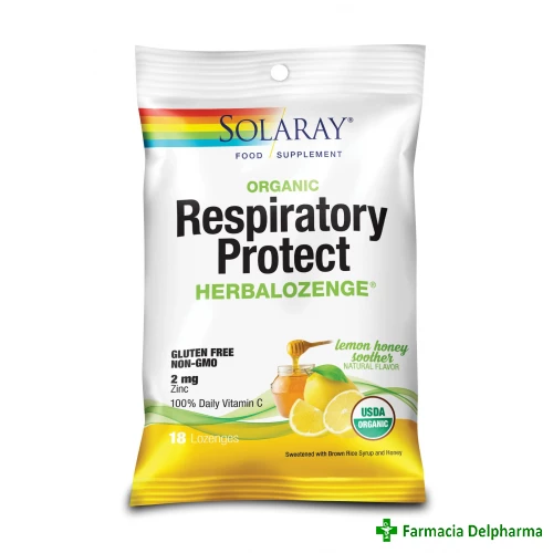 Respiratory Protect Herbalozenge Solaray x 18 dropsuri, Secom