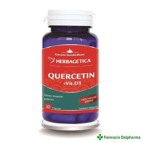 Quercetin + Vitamina D3 300UI x 30 caps., Herbagetica