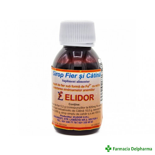 Sirop Fier + Catina x 100 ml, Elidor