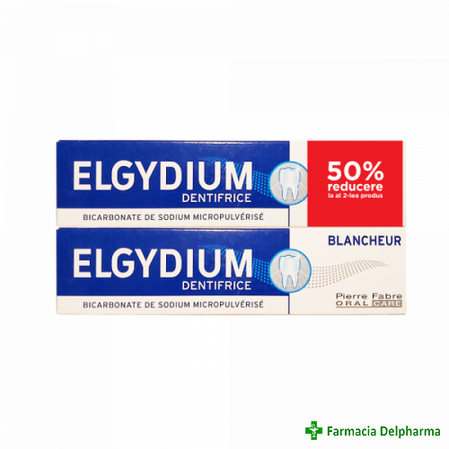 Pasta de dinti pentru albire Elgydium x 75 ml 1+1 (50%), Pierre Fabre
