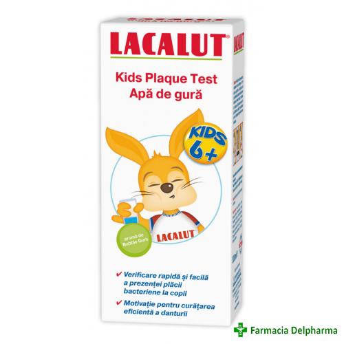 Apa de gura Lacalut Kids Plaque Test x 300 ml, Zdrovit