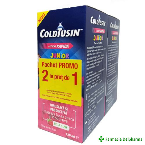 ColdTusin Junior sirop tuse 1 an+ x 120 ml 1+1 gratis, Perrigo