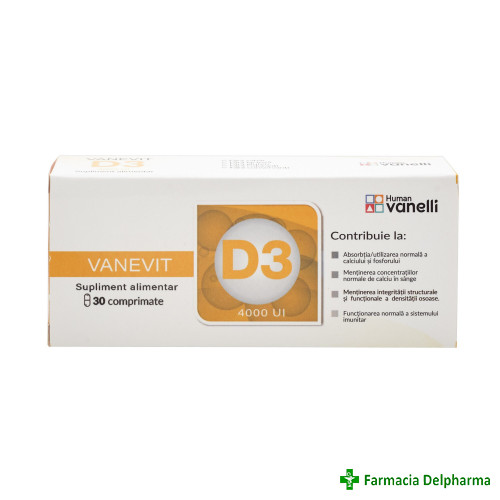 Vanevit Vitamina D3 4000UI x 30 compr., Vanelli
