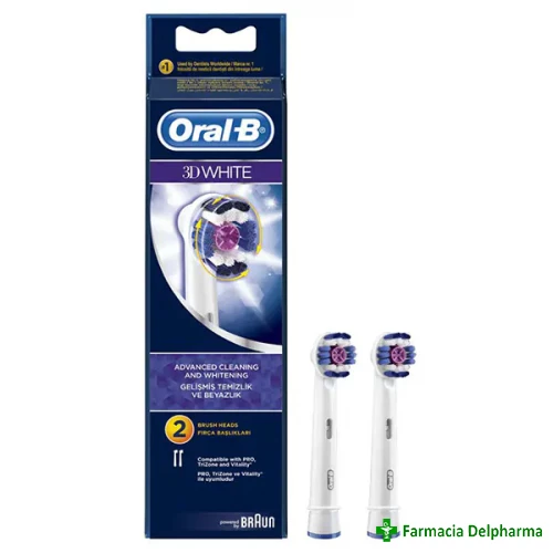 Rezerve periuta de dinti electrica 3D White x 2 buc., Oral-B