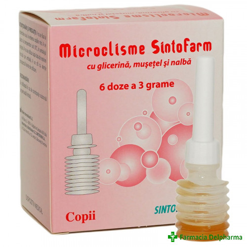 Microclisma copii cu glicerina, musetel si nalba 3 g x 6 buc., Sintofarm
