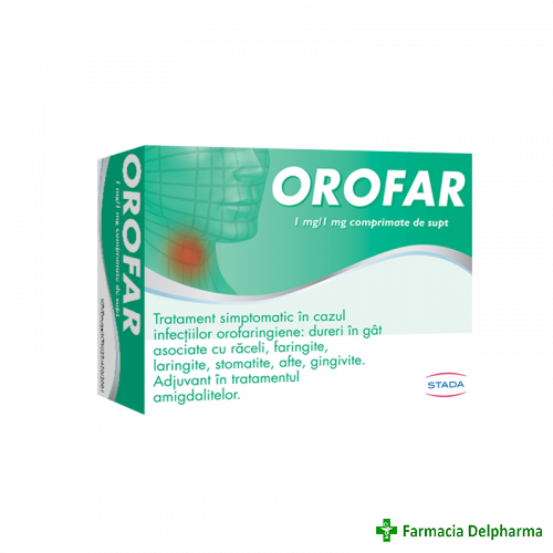 Orofar 1 mg/1 mg x 24 compr. supt, Stada