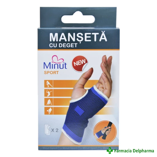 Manseta cu deget marimea M Minut Sport x 2 buc., Minut