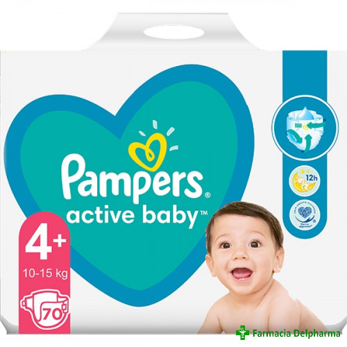 Scutece Pampers Active Baby Nr. 4+ 10-15 kg x 70 buc.