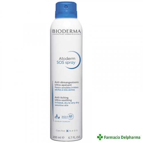 Atoderm SOS spray anti-prurit cu efect calmant x 200 ml, Bioderma