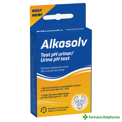 Test pH urinar Alkasolv x 100 benzi testare., Fiterman