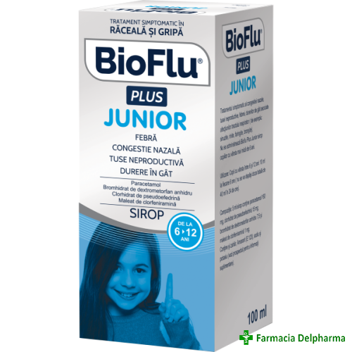 BioFlu Plus Junior sirop x 100 ml, Biofarm