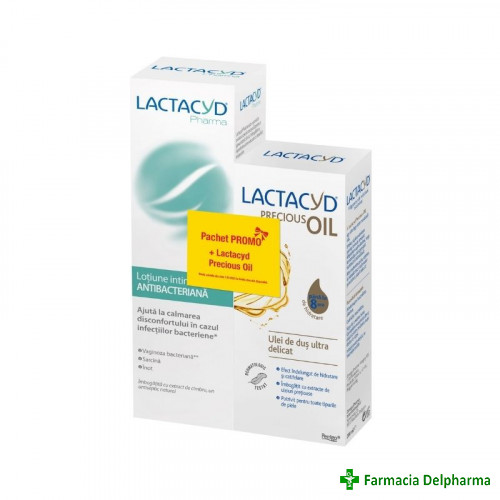Lotiune igiena intima Antibacteriana Lactacyd x 250 ml + Ulei igiena intima Lactacyd x 200 ml, Perrigo