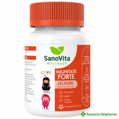 Jeleuri cu vitamine pentru copii Imunitate Forte x 30 buc., Sanovita Wellness