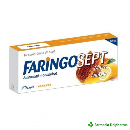 Faringosept Miere si Lamaie 10 mg x 10 compr. supt, Terapia