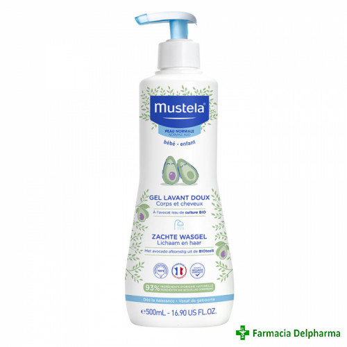 Gel de curatare delicat pentru par si corp x 500 ml, Mustela